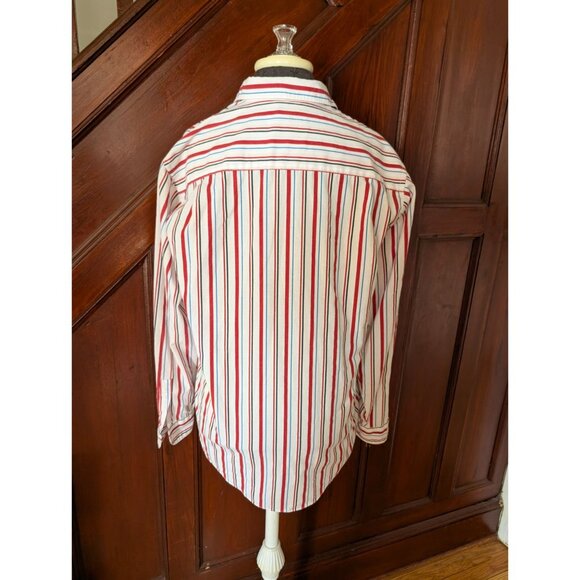 Vintage Levis Striped Button-Up Shirt Red/White/Blue Medium - Picture 3 of 6